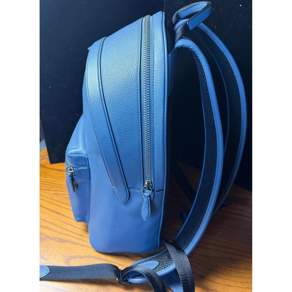 Coach Charter Backpack Blue Pebbled Leather Men's Bag C2286